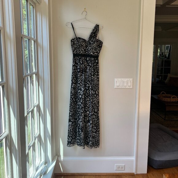 BCBG MAXAZRIA black/combo, one-shoulder gown US size 02, very good condition - Picture 1 of 5
